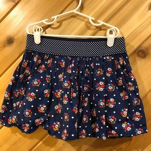 Girls Justice Navy Flower Skirt
